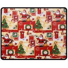 Santa Clause Mail Bird Snow Double Sided Fleece Blanket (Medium) 