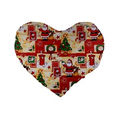 Santa Clause Mail Bird Snow Standard 16  Premium Flano Heart Shape Cushions