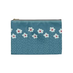 Cloudy Sky With Rain And Flowers Cosmetic Bag (medium)  by CreaturesStore