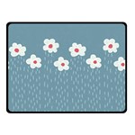 Cloudy Sky With Rain And Flowers Double Sided Fleece Blanket (Small)  45 x34  Blanket Front