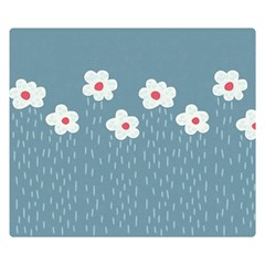 Cloudy Sky With Rain And Flowers Double Sided Flano Blanket (small)  by CreaturesStore