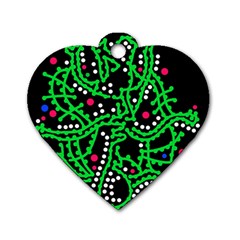 Green Fantasy Dog Tag Heart (two Sides) by Valentinaart