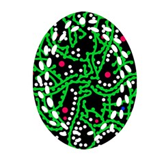 Green Fantasy Ornament (oval Filigree)  by Valentinaart