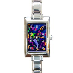 Colorful Dream Rectangle Italian Charm Watch by Valentinaart