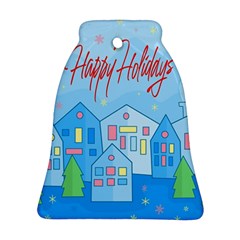 Xmas Landscape - Happy Holidays Ornament (bell)  by Valentinaart