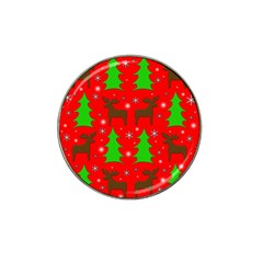 Reindeer And Xmas Trees Pattern Hat Clip Ball Marker by Valentinaart