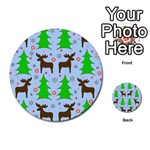 Reindeer and Xmas trees  Multi-purpose Cards (Round)  Back 37