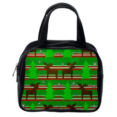 Christmas Trees And Reindeer Pattern Classic Handbags (one Side) by Valentinaart