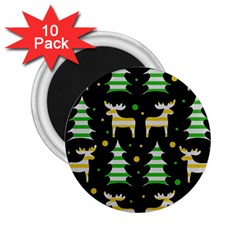 Decorative Xmas reindeer pattern 2.25  Magnets (10 pack) 