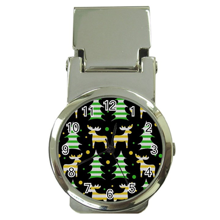 Decorative Xmas reindeer pattern Money Clip Watches