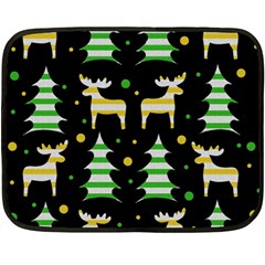Decorative Xmas reindeer pattern Double Sided Fleece Blanket (Mini) 