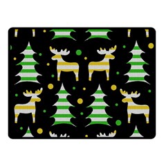 Decorative Xmas reindeer pattern Fleece Blanket (Small)