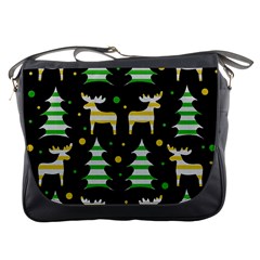 Decorative Xmas reindeer pattern Messenger Bags