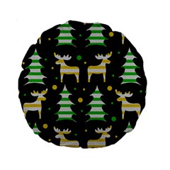 Decorative Xmas reindeer pattern Standard 15  Premium Round Cushions