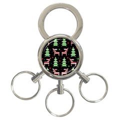 Reindeer Decorative Pattern 3-ring Key Chains