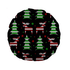 Reindeer Decorative Pattern Standard 15  Premium Round Cushions by Valentinaart