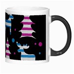 Blue and pink reindeer pattern Morph Mugs Right