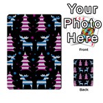 Blue and pink reindeer pattern Multi-purpose Cards (Rectangle)  Front 2