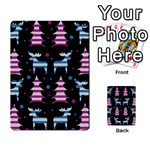 Blue and pink reindeer pattern Multi-purpose Cards (Rectangle)  Back 31