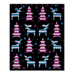 Blue And Pink Reindeer Pattern Shower Curtain 60  X 72  (medium)  by Valentinaart
