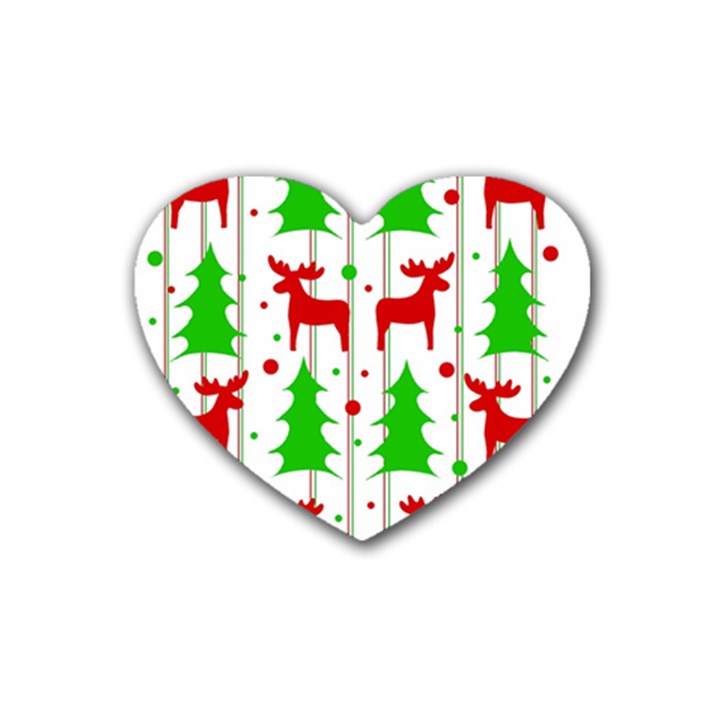 Reindeer elegant pattern Heart Coaster (4 pack) 