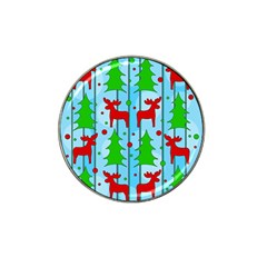 Xmas Reindeer Pattern - Blue Hat Clip Ball Marker (10 Pack) by Valentinaart