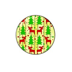 Xmas Reindeer Pattern - Yellow Hat Clip Ball Marker (10 Pack) by Valentinaart