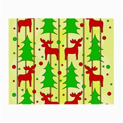 Xmas Reindeer Pattern - Yellow Small Glasses Cloth (2-side) by Valentinaart