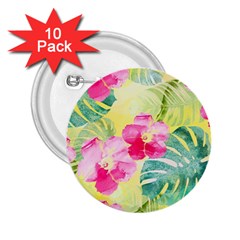 Tropical Dream Hibiscus Pattern 2 25  Buttons (10 Pack) 