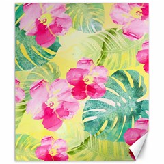 Tropical Dream Hibiscus Pattern Canvas 20  X 24   by DanaeStudio