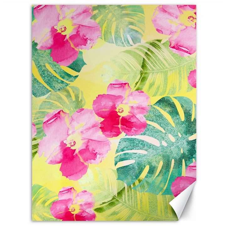 Tropical Dream Hibiscus Pattern Canvas 36  x 48  