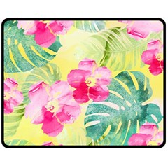 Tropical Dream Hibiscus Pattern Fleece Blanket (medium) 