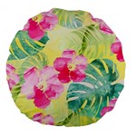 Tropical Dream Hibiscus Pattern Large 18  Premium Round Cushions Front