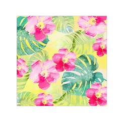 Tropical Dream Hibiscus Pattern Small Satin Scarf (square)