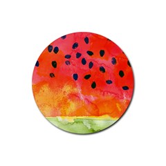 Abstract Watermelon Rubber Coaster (round) 