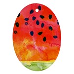 Abstract Watermelon Oval Ornament (Two Sides) Front