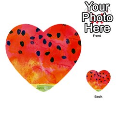 Abstract Watermelon Multi-purpose Cards (heart) 