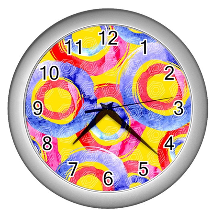 Blue And Pink Dream Wall Clocks (Silver) 