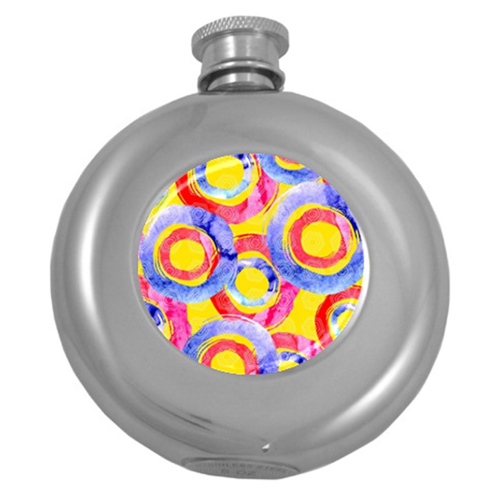 Blue And Pink Dream Round Hip Flask (5 oz)