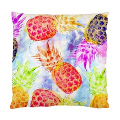 Colorful Pineapples Over A Blue Background Standard Cushion Case (one Side) by DanaeStudio