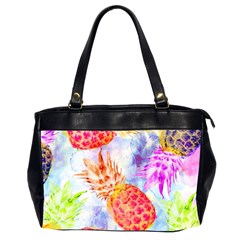 Colorful Pineapples Over A Blue Background Office Handbags (2 Sides)  by DanaeStudio