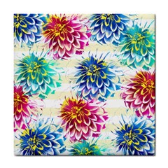 Colorful Dahlias Tile Coasters