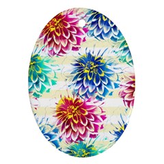 Colorful Dahlias Ornament (Oval) 