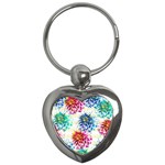 Colorful Dahlias Key Chains (Heart)  Front