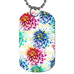 Colorful Dahlias Dog Tag (Two Sides)