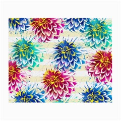 Colorful Dahlias Small Glasses Cloth