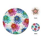 Colorful Dahlias Playing Cards (Round)  Front
