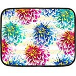 Colorful Dahlias Double Sided Fleece Blanket (Mini)  35 x27  Blanket Back