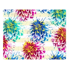 Colorful Dahlias Double Sided Flano Blanket (large)  by DanaeStudio