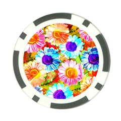 Colorful Daisy Garden Poker Chip Card Guards by DanaeStudio